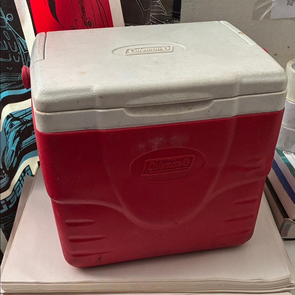 Coleman Classic Red and White Cooler